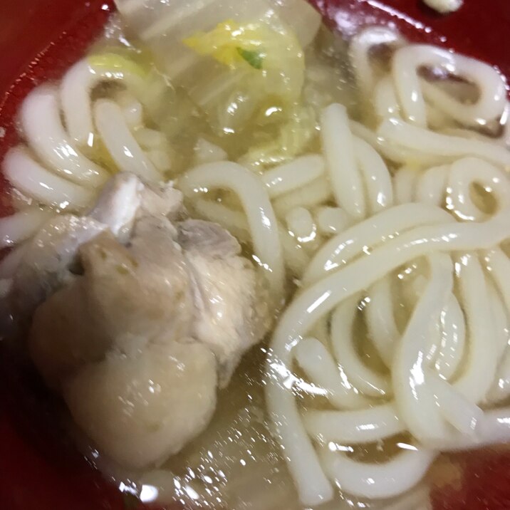 天然だしパックであったか鶏うどん♩